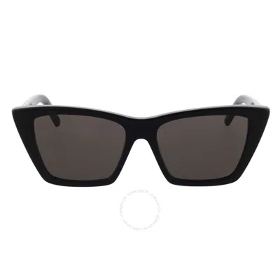 Saint Laurent Black Sl 276 Square Cat-eye Sunglasses In Black / Grey