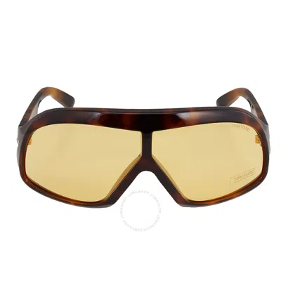 Shop Tom Ford Cassius Amber Mask Unisex Sunglasses Ft0965 52e 78 In Amber / Dark