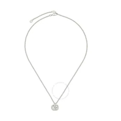 Shop Gucci Marmont Sterling Silver Double G Pendant Necklace - Ybb770724001 In Silver-tone