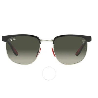 Shop Ray Ban Scuderia Ferrari Grey Gradient Square Unisex Sunglasses Rb3698m F06071 53 In Black / Grey / Silver