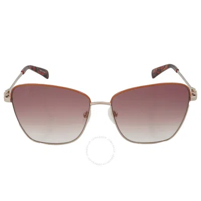 Shop Longchamp Light Brown Gradient Square Ladies Sunglasses Lo153s 737 59 In Brown / Gold