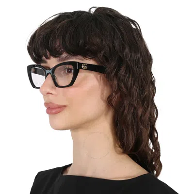 Shop Gucci Demo Cat Eye Ladies Eyeglasses Gg1334o 001 52 In Black