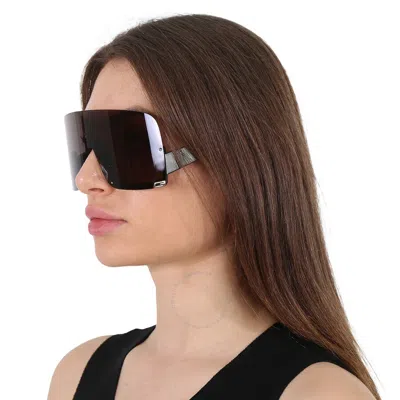 Shop Gucci Grey Shield Ladies Sunglasses Gg1631s 004 99 In Black / Grey
