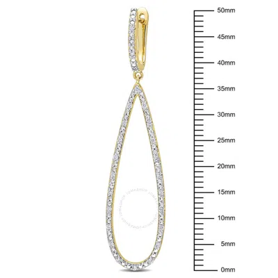Shop Amour 1/4 Ct Tw Diamond Dangle Earrings In 10k Yellow Gold