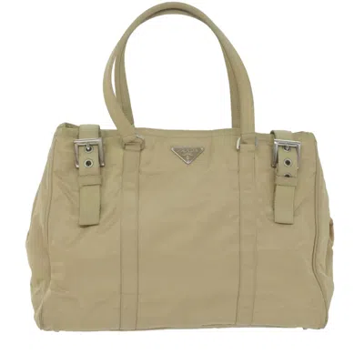 Shop Prada Tessuto Synthetic Tote Bag () In Beige