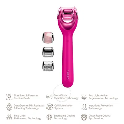 Geske Smartappguided Microneedle Face Roller 9 In 1 In Magenta