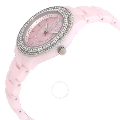 Shop Fossil Stella Quartz Crystal Pink Mother Of Pearl Dial Ladies Watch Ce1117 In Mother Of Pearl / Pink