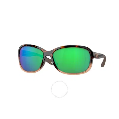 Shop Costa Del Mar Seadrift Green Mirror Polarized Polycarbonate Pilot Ladies Sunglasses 6s9114 911405 60 In Green / Tortoise