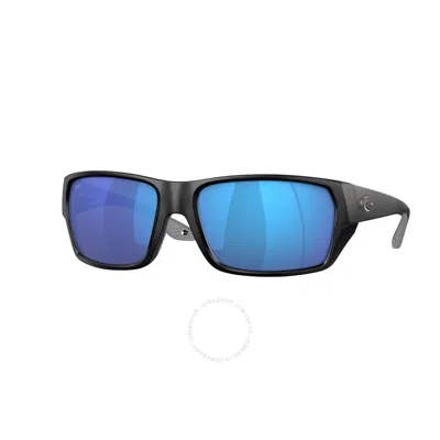 Shop Costa Del Mar Tailfin Blue Mirror Polarized Glass Rectangular Men's Sunglasses 6s9113 911302 60 In Black / Blue