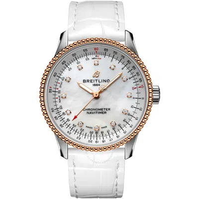 Shop Breitling Navitimer Automatic Ladies Watch U17395211a1p3 In Gold / Gold Tone / Mother Of Pearl / Rose / Rose Gold / Rose Gold Tone / White