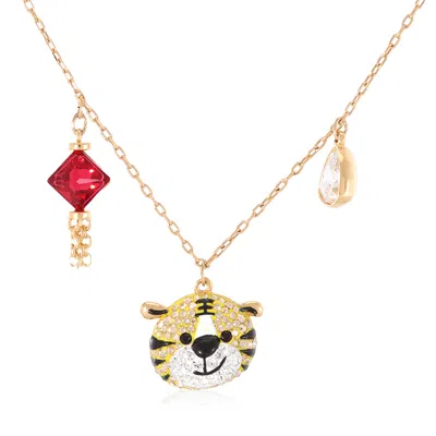 Swarovski Gold-tone Plated Zodiac Tiger Bracelet In Multicolored