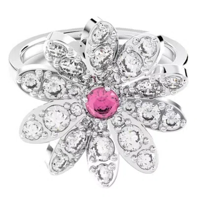 Shop Swarovski Eternal Flower Mixed Metal Ring In Pink