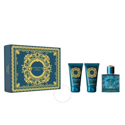 Shop Versace Men's  Eros Gift Set Fragrances 8011003885176 In Green