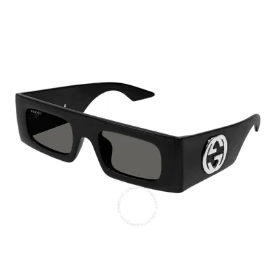 Shop Gucci Grey Rectangular Ladies Sunglasses Gg1646s 001 49