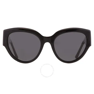 Shop Bvlgari Dark Grey Cat Eye Ladies Sunglasses Bv8258 552987 55 In Black / Dark / Grey / Peach