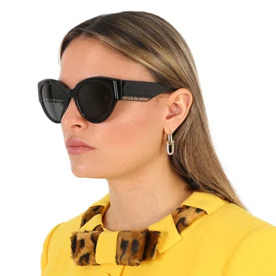 Shop Bvlgari Dark Grey Cat Eye Ladies Sunglasses Bv8258 552987 55 In Black / Dark / Grey / Peach