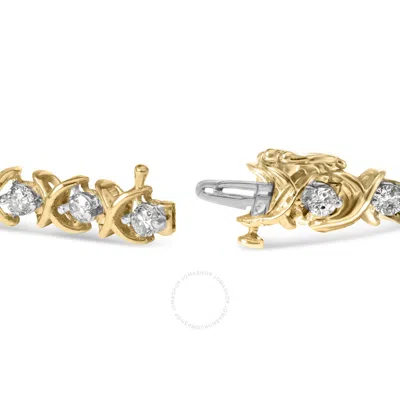 Haus Of Brilliance 14k Yellow Gold 5.00 Cttw Round-cut Diamond X-link 7.5" Bracelet (j-k Color In Yellow