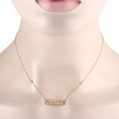 Shop Lb Exclusive 14k Yellow Gold 0.25ct Diamond Bar Necklace Pn15366 Y In Multi-color