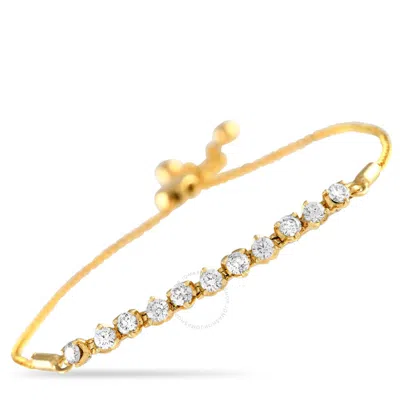 Shop Lb Exclusive 14k Yellow Gold 1.0ct Diamond Bolo Bracelet Br09793 In Multi-color