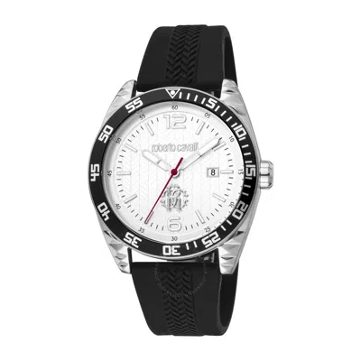 Shop Roberto Cavalli Fashion Watch Quartz Silver Dial Men's Watch Rc5g018p0015 In Black / Silver