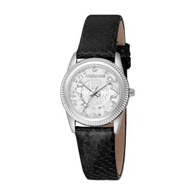 Shop Roberto Cavalli Fashion Watch Quartz Silver Dial Ladies Watch Rc5l074l0015 In Black / Silver