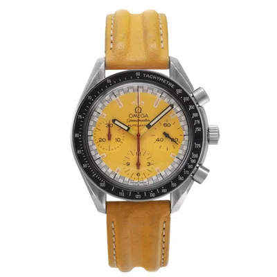 Shop Omega Speedmaster Chronograph Automatic Ladies Watch 3810.12.40 In Black / Brown / Yellow