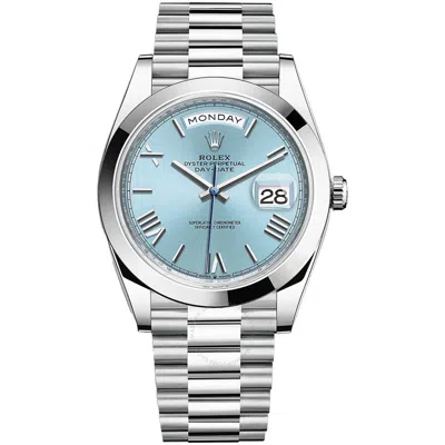 Shop Rolex Day-date Automatic Chronometer Men's Watch 228206 In Blue / Platinum