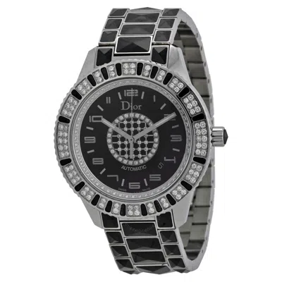 Shop Dior Christal Diamond Black With Diamonds Dial Ladies Watch Cd115511m001 In Black / Skeleton