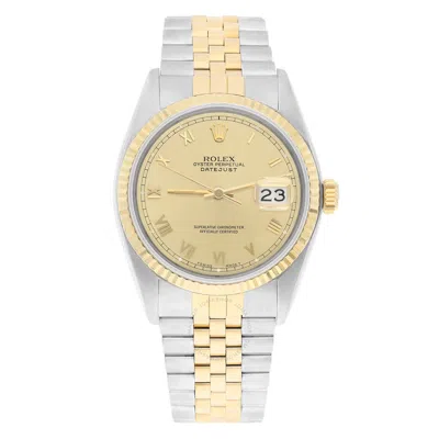 Shop Rolex Datejust Automatic Champagne Dial Unisex Watch 16233 Crj In Two Tone  / Champagne / Gold / Gold Tone / Yellow