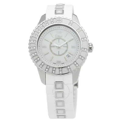 Shop Dior Christal White Dial Ladies Watch Cd113112r001 In Silver / White