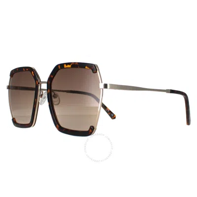 Shop Guess Factory Brown Gradient Butterfly Ladies Sunglasses Gf0418 52f 58 In Brown / Dark