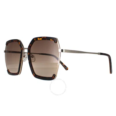 Guess Factory Brown Gradient Butterfly Ladies Sunglasses Gf0418 52f 58 In Brown / Dark