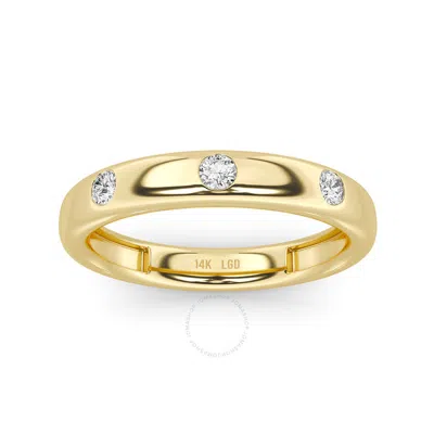Shop Grown Gorgeous Lab Grown Dazzling Band 14k Yellow Gold Ring 1/8 Ctw Certified (f Vs2)