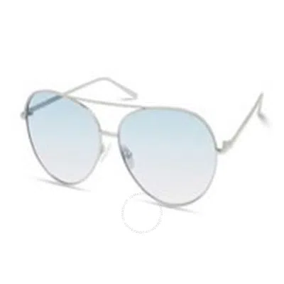 Shop Guess Factory Blue Pilot Ladies Sunglasses Gf0391 10w 63 In Blue / Silver