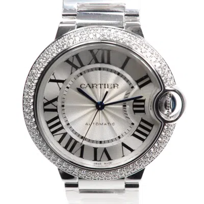 Shop Cartier Ballon Bleu Medium 18k White Gold Watch We9006z3 In Blue / Gold / Silver / White