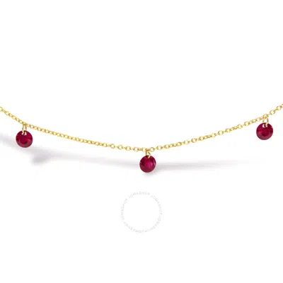 Shop Haus Of Brilliance 18k Yellow Gold Necklace 1 1/3 Cttw Dangling Ruby Drop 18" Chain Collar