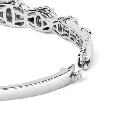 Haus Of Brilliance 14k White Gold 2 1/2 Cttw Diamond Graduating Floral Cluster Bangle Bracelet (h-i In White