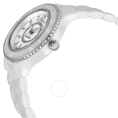 Shop Dior Viii Automatic Diamond Dial White Ceramic Ladies Watch Cd1235e3c002 In Mother Of Pearl / Skeleton / White