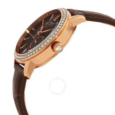 Shop Orient Gmt Automatic Crystal Brown Dial Ladies Watch Ra-ak0005y10b In Brown / Gold Tone / Rose / Rose Gold Tone