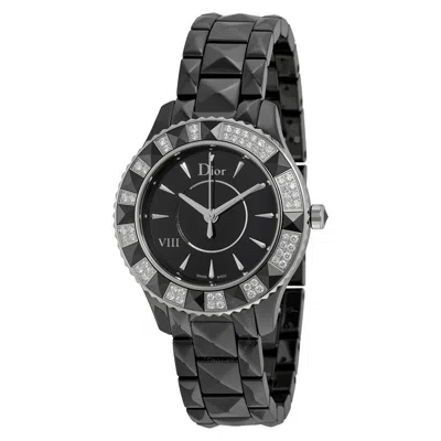 Shop Dior Viii Diamond Bezel Black Ceramic Ladies Watch 1231e1c001