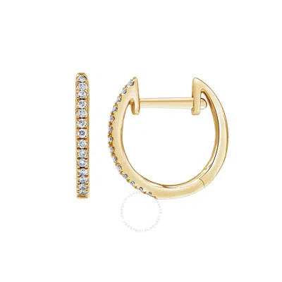 Shop Diamondmuse Diamond Muse 0.112 Cttw 14kt Gold Classy Hoop Earrings For Women For Women In Yellow