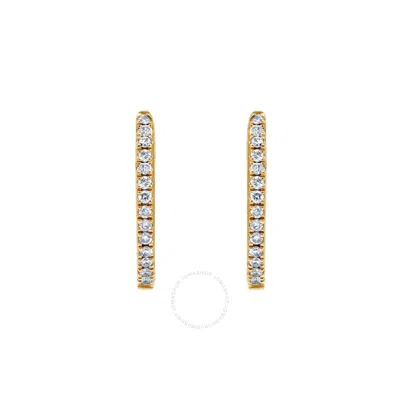 Shop Diamondmuse Diamond Muse 0.112 Cttw 14kt Gold Classy Hoop Earrings For Women For Women In Yellow