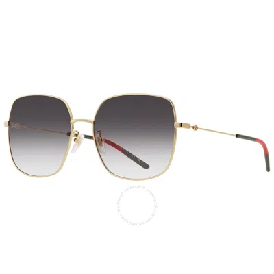 Shop Gucci Grey Gradient Square Ladies Sunglasses Gg1195sk 001 59 In Gold / Grey