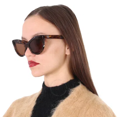 Shop Balenciaga Brown Cat Eye Ladies Sunglasses Bb0217s-002 57