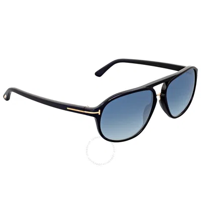 Shop Tom Ford Jacob Green Gradient Pilot Sunglasses Ft0447 01p 60
