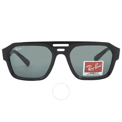 Ray Ban Corrigan Bio Based Dark Green Navigator Unisex Sunglasses Rb4397 667771 54 In Black / Dark / Green