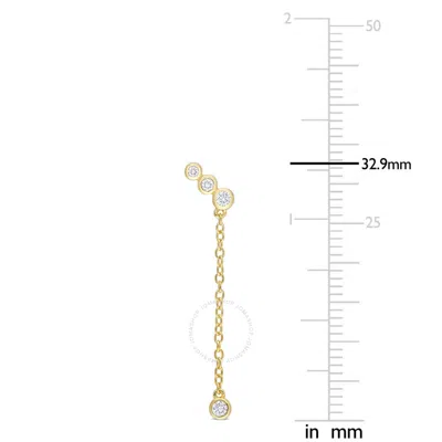 Shop Created Forever 1/5 Ct Tgw Lab Created Diamond Dangle Earrings Iin 18k Yellow Gold Plated Sterling S