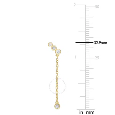 Created Forever 1/5ct Tw Lab-grown Diamond Dangle Earrings In 18k Yellow Gold Plated Sterling Silver In Yellow