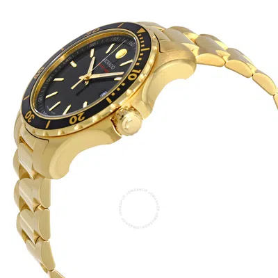 Shop Movado Series 800 Black Dial Yellow Gold Pvd Men's Watch 2600145 In Black / Gold / Gold Tone / Yellow