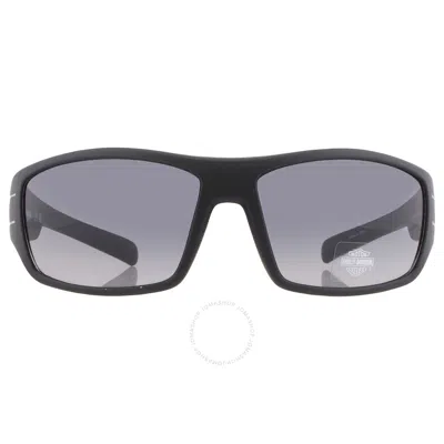 Shop Harley Davidson Smoke Gradient Wrap Men's Sunglasses Hd0151v 02b 63 In Black